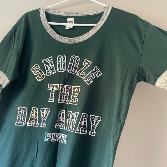 NWOT PINK Victoria’s Secret Sleepshirt, Green - Picture 6 of 7